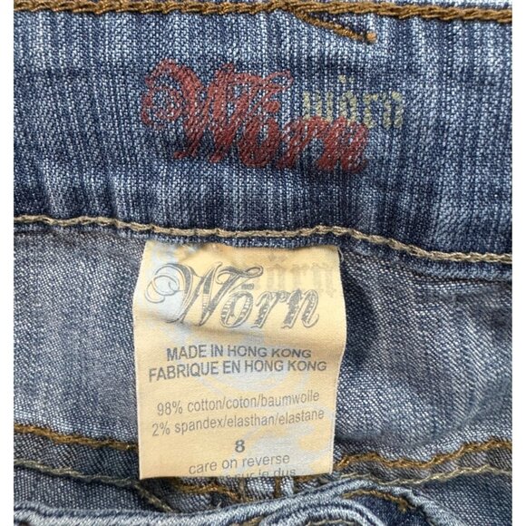 Worn Brand Womens Worn Bootcut Denim Jeans Size 8 Blue Medium Wash Cotton Blend - Picture 4 of 11